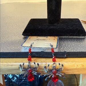 Elegant Red Spider Dangle Earrings​